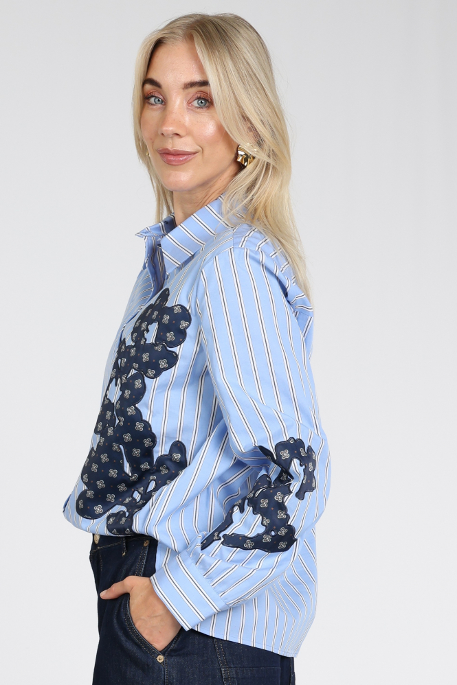 Caroline Biss 4679 Blouse lange mouw Blauw