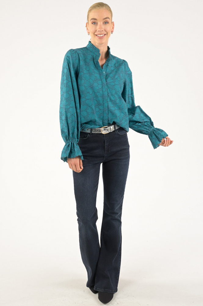 Fabienne Chapot CLT-20-BLS-AW23 Blouse lange mouw Blauw