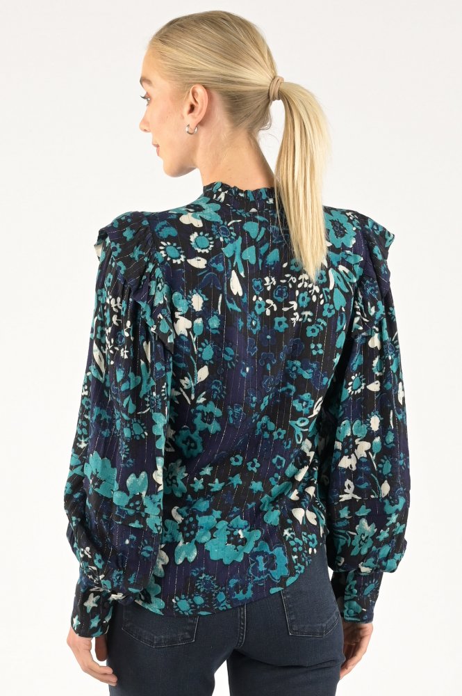 Fabienne Chapot CLT-47-BLS-AW23 Blouse lange mouw Blauw
