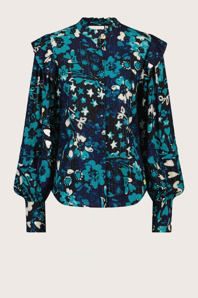 Fabienne Chapot CLT-47-BLS-AW23 Blouse lange mouw Blauw