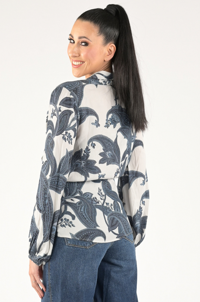 Mos Mosh 156530 Blouse lange mouw Blauw