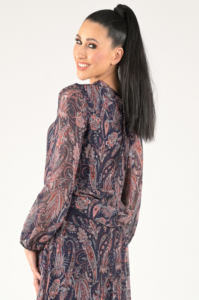La Fee Maraboutee fgto tule-a Blouse lange mouw Blauw