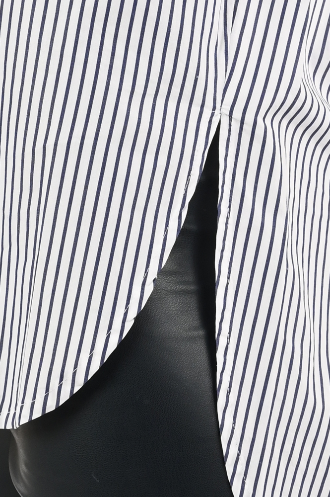 Penn & Ink W23Z602 Blouse lange mouw Blauw