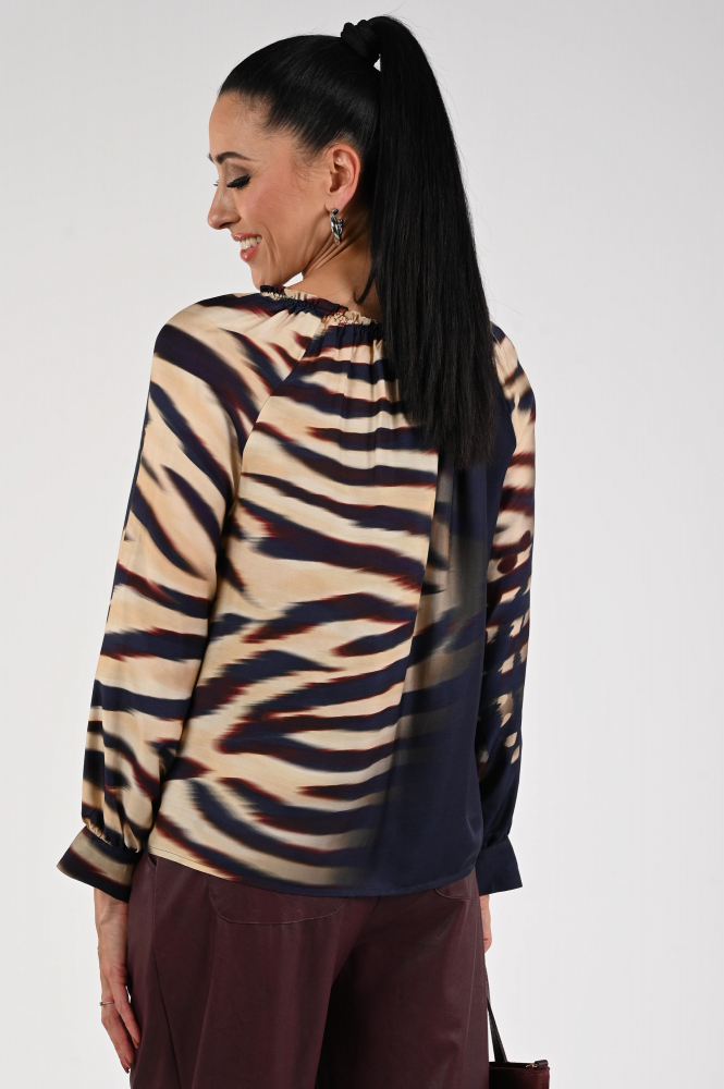 Caroline Biss 4635 Blouse lange mouw Blauw