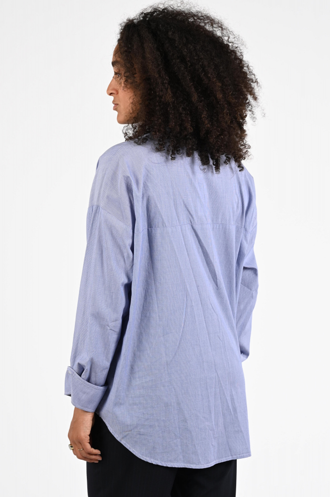 Penn & Ink W25Z793 Blouse lange mouw Blauw