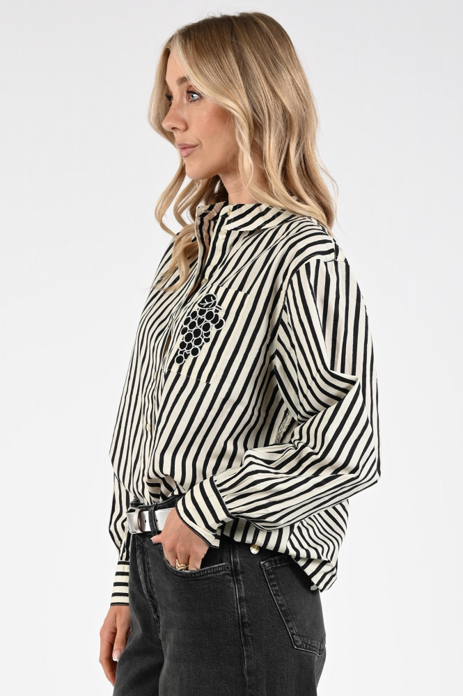 Fabienne Chapot CLTBLS35AW250197 Blouse lange mouw Blauw