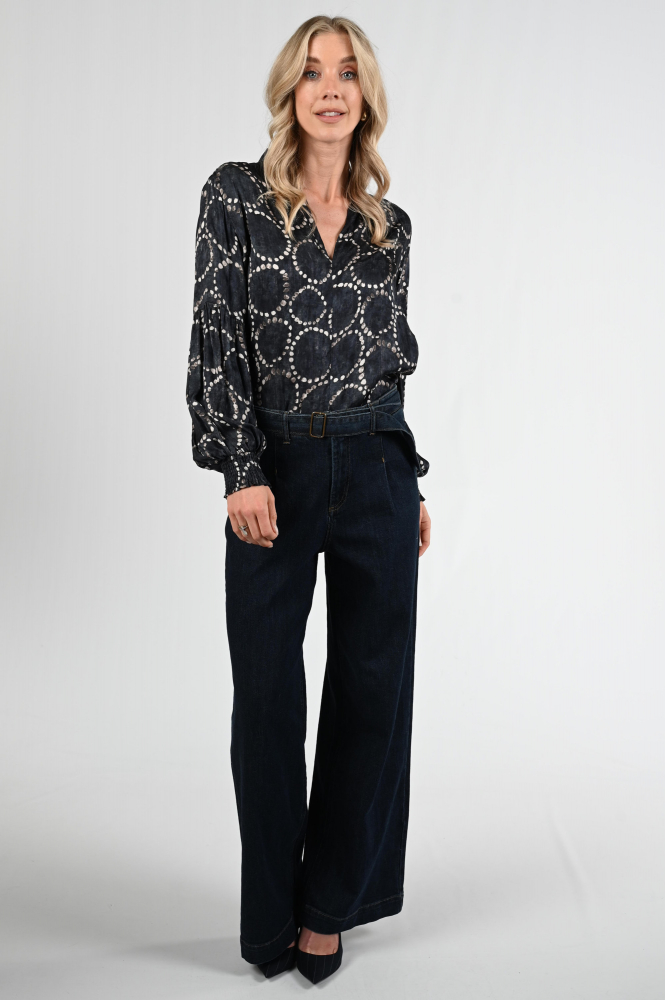 Summum 2s3341-12263 Blouse lange mouw Blauw