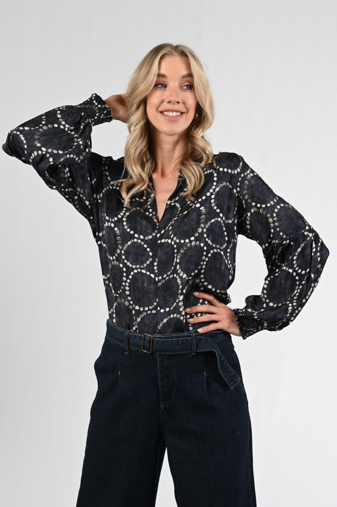 Summum 2s3341-12263 Blouse lange mouw Blauw