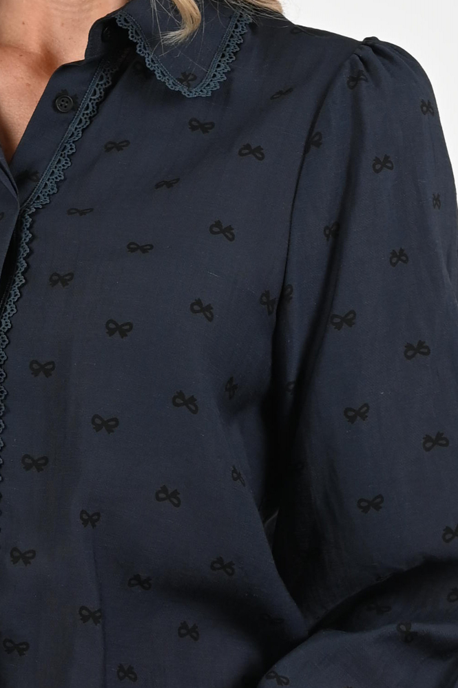 Geisha 53533-14 Blouse lange mouw Blauw