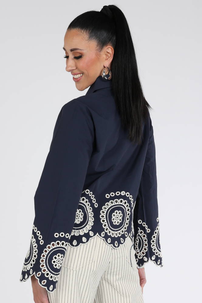 Nukus NKS02198 Blouse lange mouw Blauw