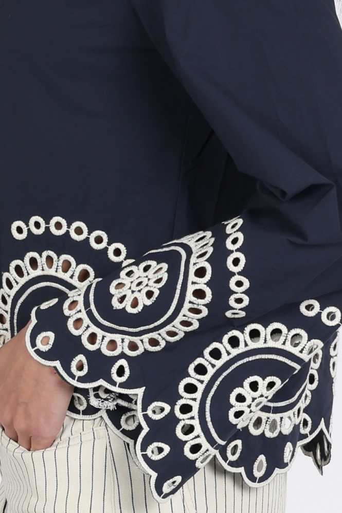 Nukus NKS02198 Blouse lange mouw Blauw