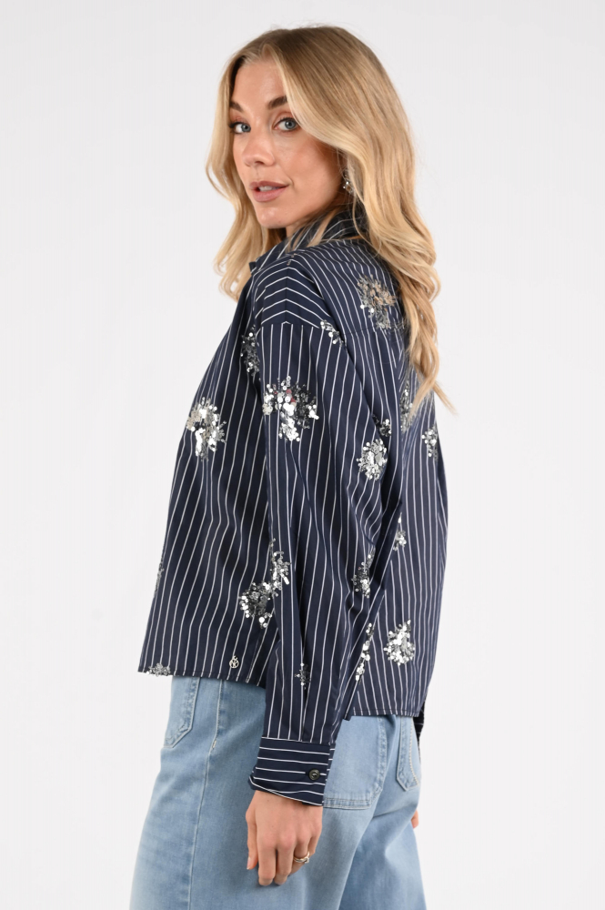 Nukus NKS02151 Blouse lange mouw Blauw
