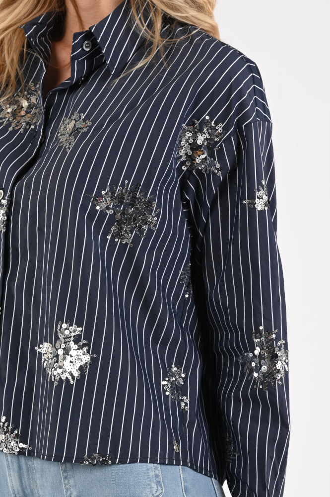 Nukus NKS02151 Blouse lange mouw Blauw