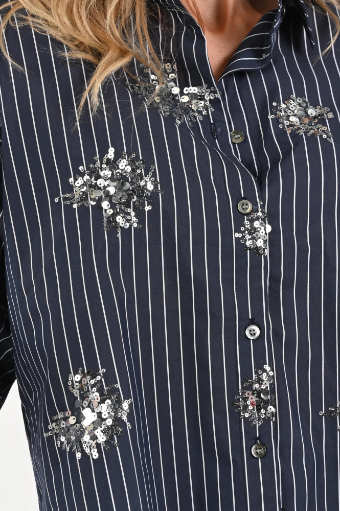 Nukus NKS02151 Blouse lange mouw Blauw