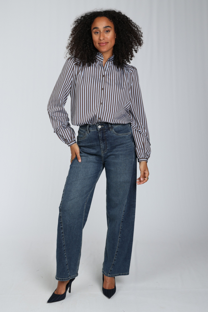 Geisha 63823-14 Blouse lange mouw Blauw