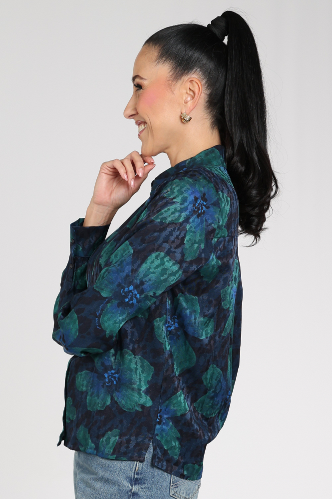 Pom Amsterdam SP9794 Mila Blouse lange mouw Blauw