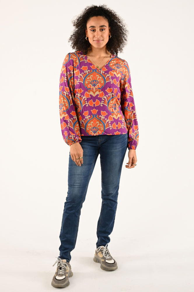 Geisha 33670-20 Blouse lange mouw Paars