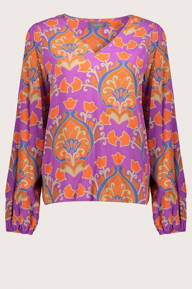 Geisha 33670-20 Blouse lange mouw Paars