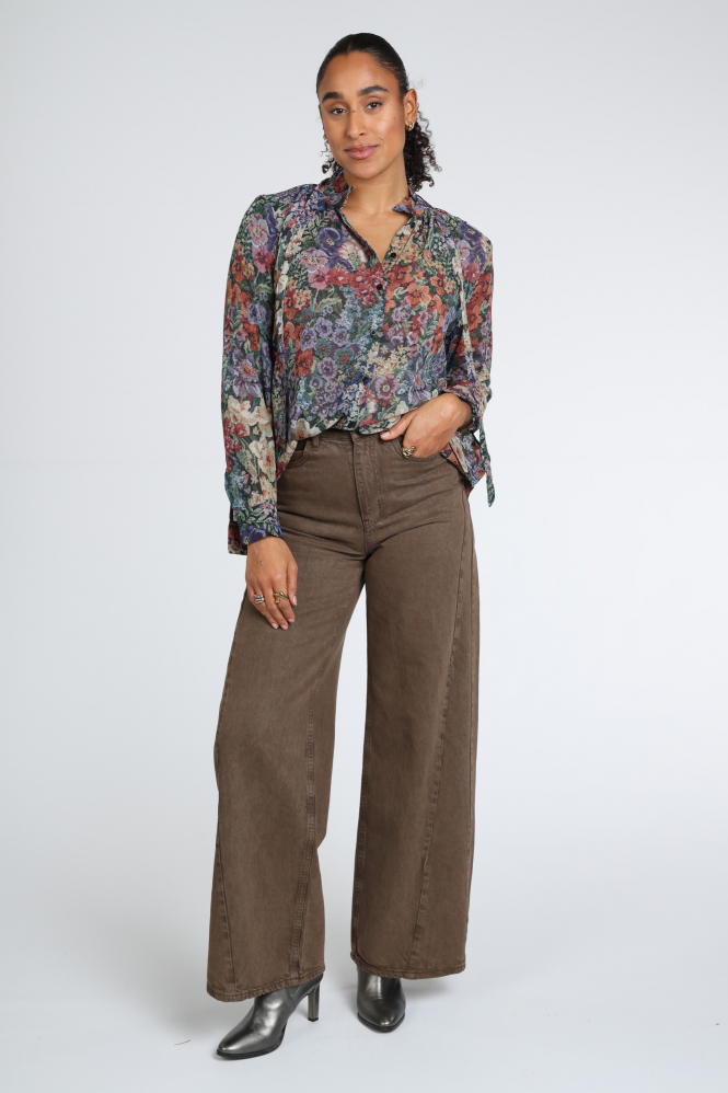Oui 99102 Blouse lange mouw Paars