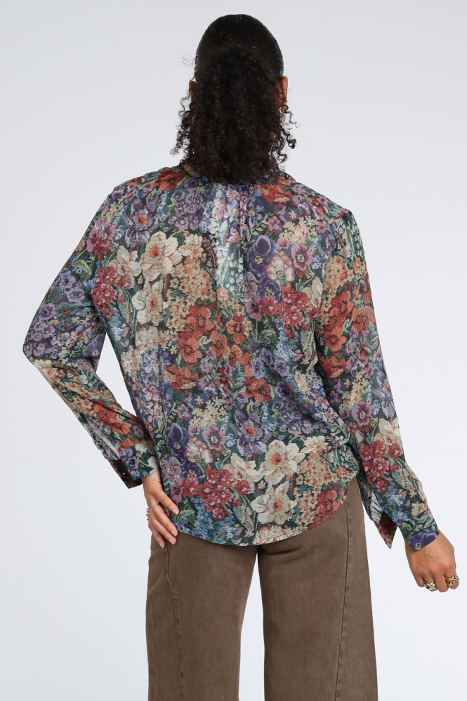 Oui 99102 Blouse lange mouw Paars