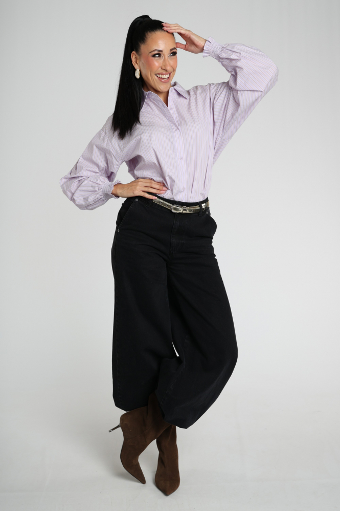WithBlack 00001784 Blouse lange mouw Paars