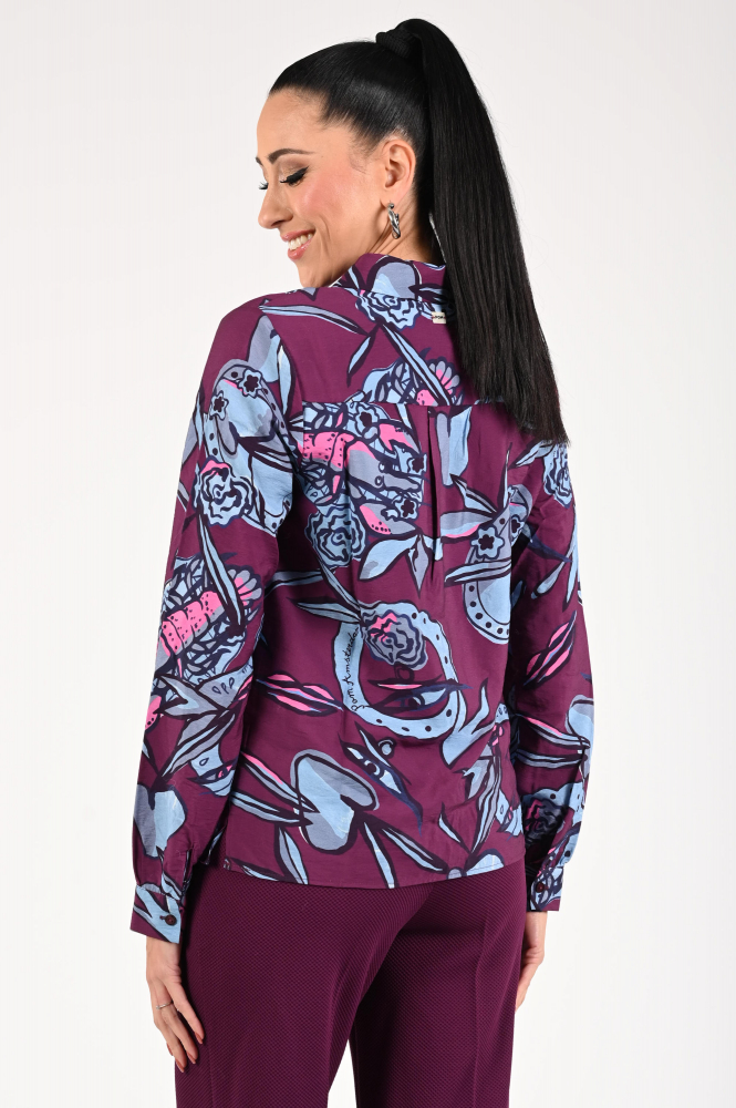 Pom Amsterdam SP9340 Blouse lange mouw Paars