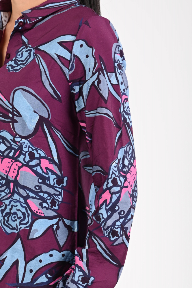 Pom Amsterdam SP9340 Blouse lange mouw Rood