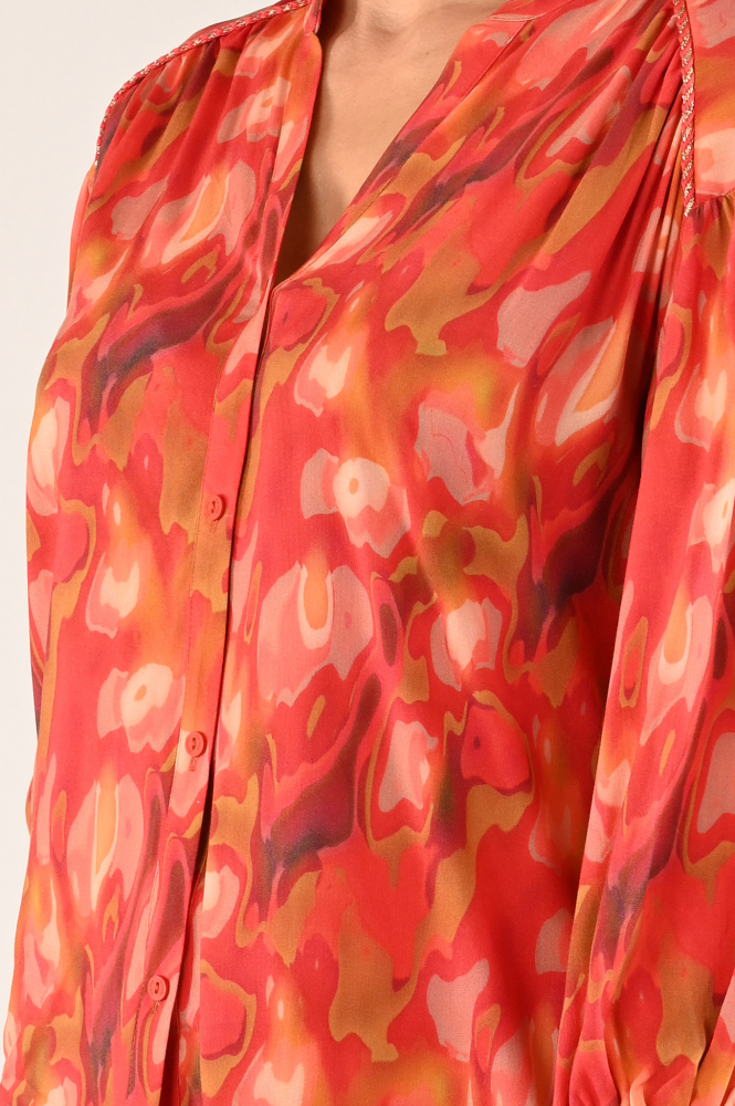 Geisha 43705-20 Blouse lange mouw Rood