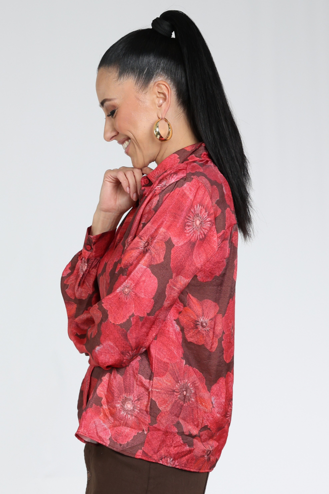 Geisha 63655-20 Blouse lange mouw Rood