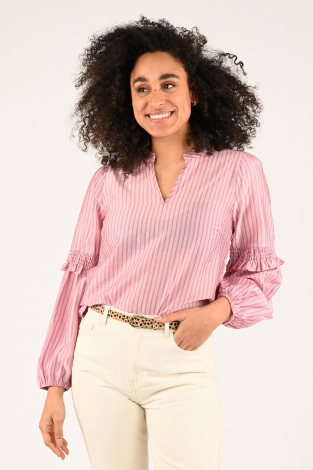 Co'couture sami stripe blous Roze