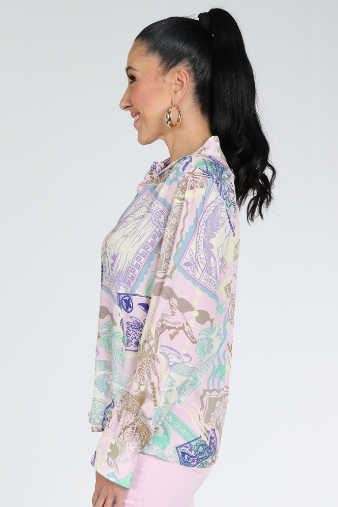 Marc Cain AC 51.22 W19 Blouse lange mouw Roze