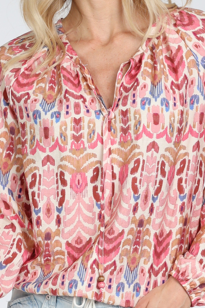 Geisha 63219-20 Blouse lange mouw Roze