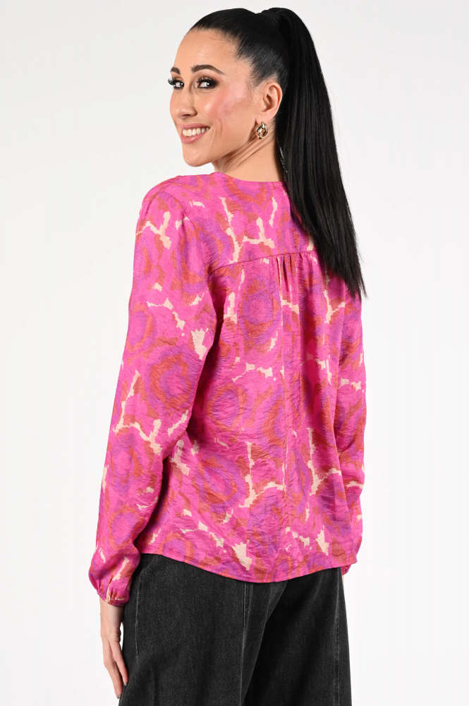 Geisha 53622-20 Blouse lange mouw Roze
