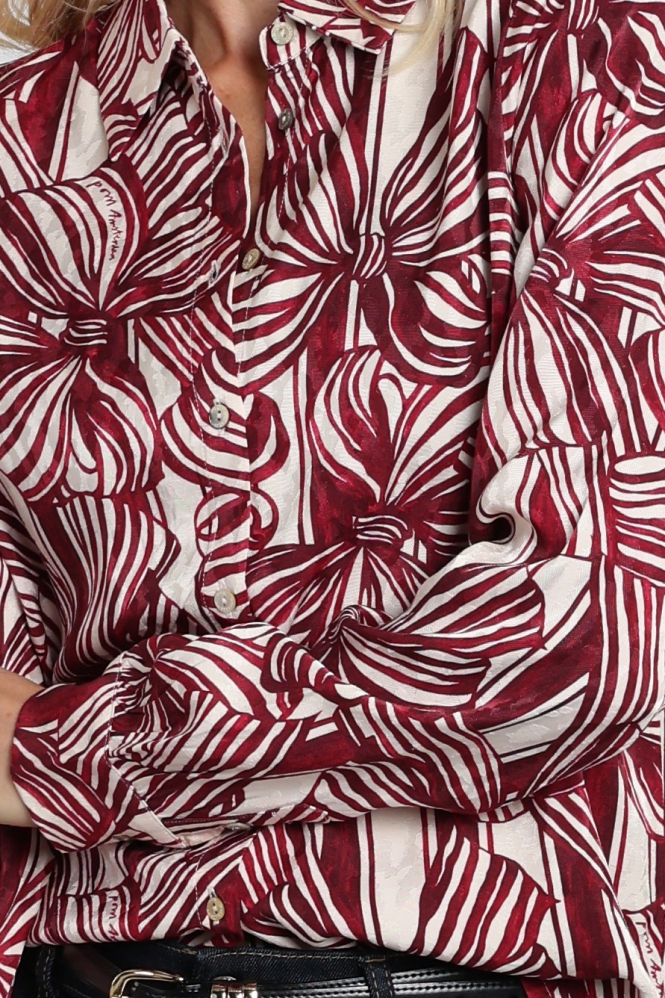 Pom Amsterdam SP9734 Mila Blouse lange mouw Rood