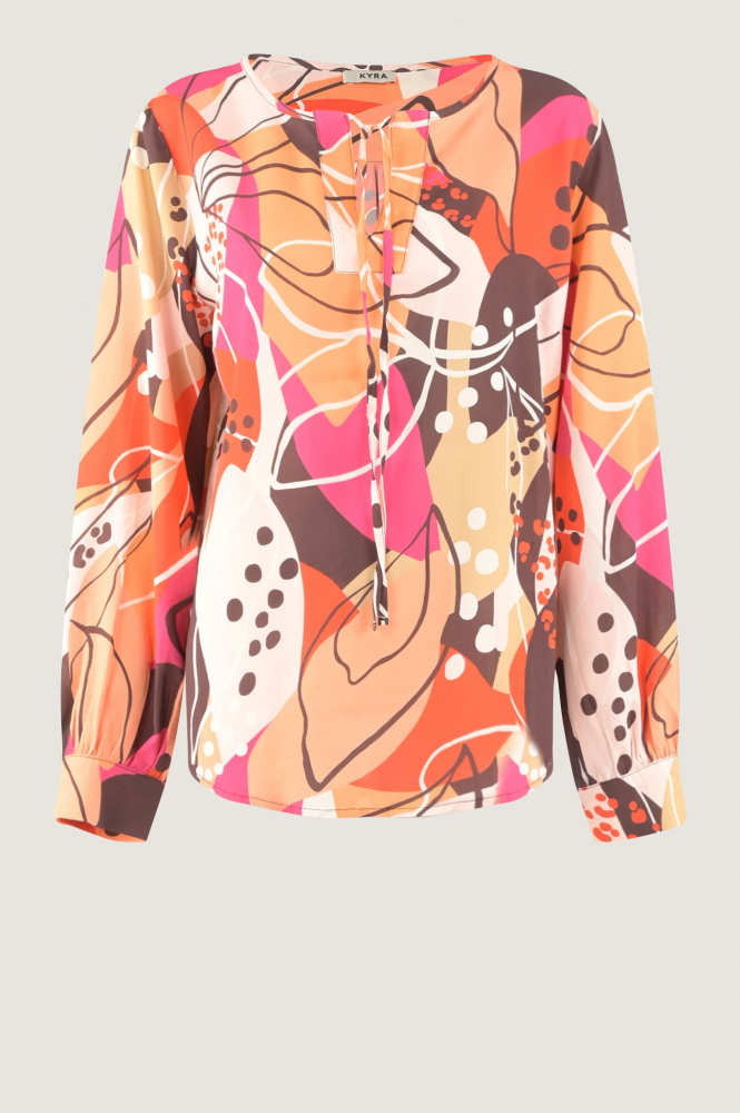 KYRA Leaf Millie-w23 Blouse lange mouw Oranje