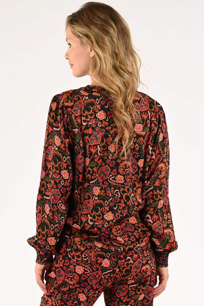 Geisha 33656-20 Blouse lange mouw Oranje