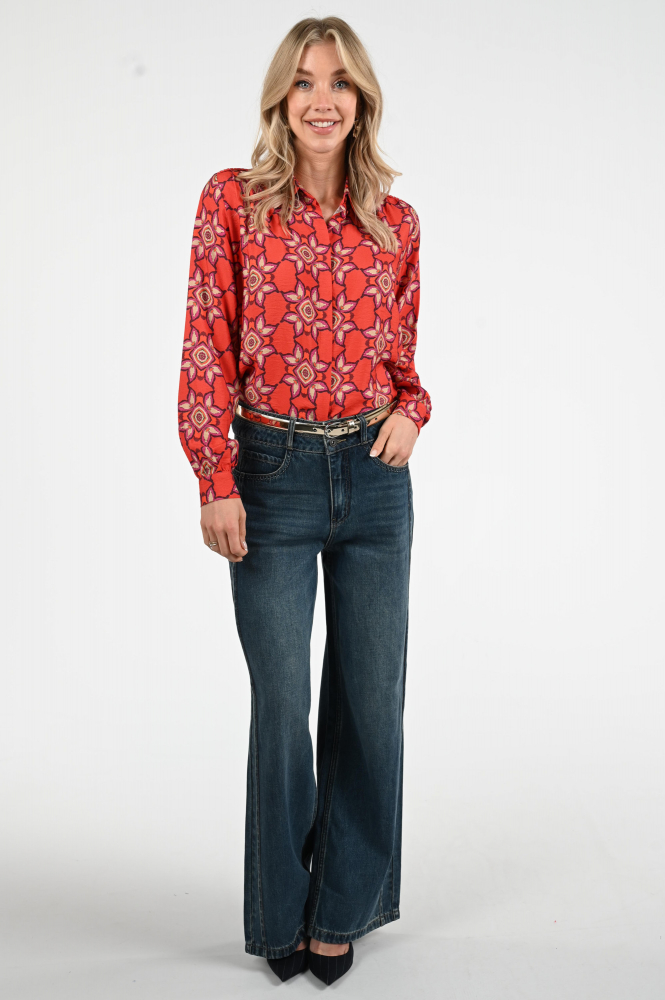 Geisha 53605-20 Blouse lange mouw Oranje
