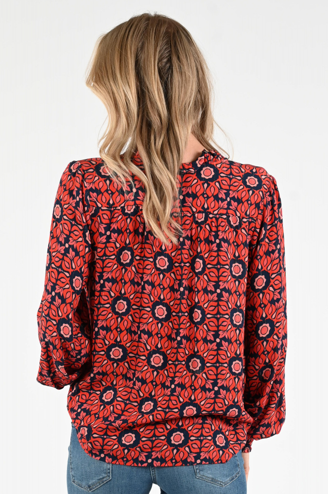 Geisha 53611-20 Blouse lange mouw Oranje