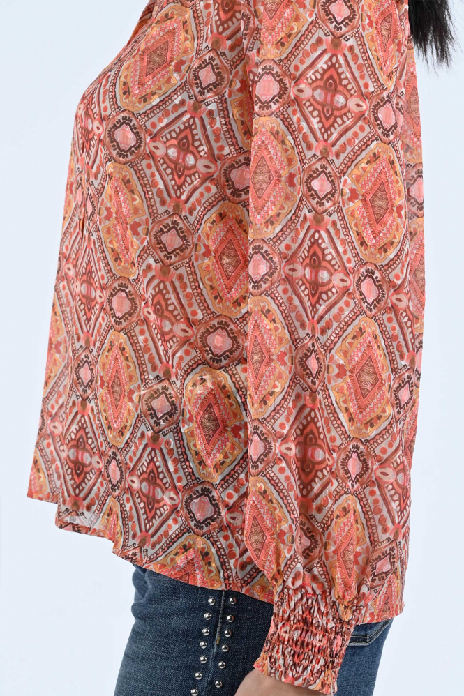 Geisha 53663-20 Blouse lange mouw Oranje