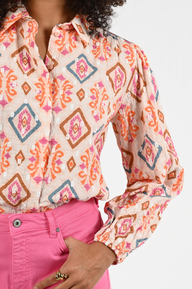 Geisha 63220-20 Blouse lange mouw Oranje