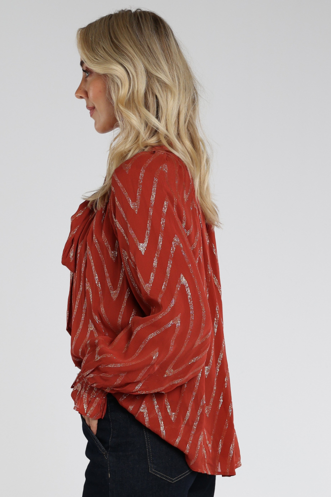 Summum 2s3533-12527 Blouse lange mouw Oranje