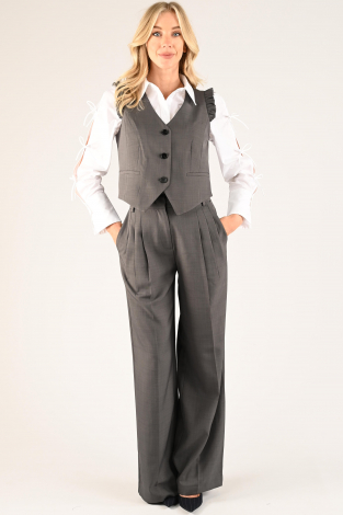 Co'couture liane frill vest Grijs