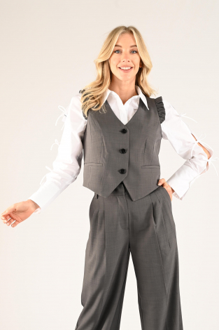 Co'couture liane frill vest Grijs