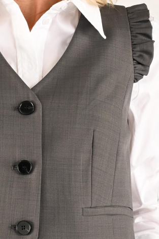 Co'couture liane frill vest Grijs