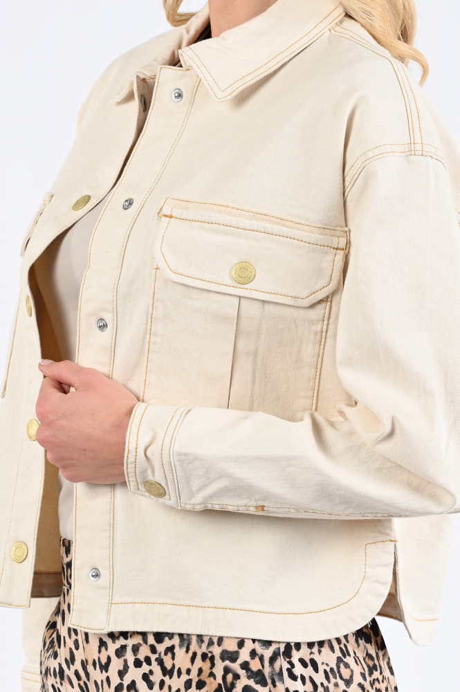 Geisha 55017-10 Jeansjasje Wit