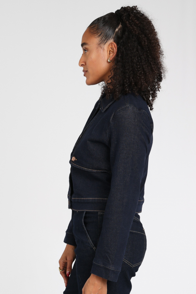 Florez zoe jacket cr0743 Jeansjasje Blauw