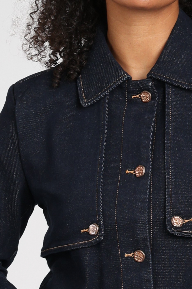 Florez zoe jacket cr0743 Jeansjasje Blauw