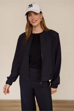 L.O.E.S. by Studio Anneloes Benja bomber jacket  Zwart