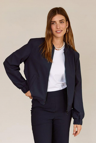 L.O.E.S. by Studio Anneloes Benja bomber jacket  Blauw