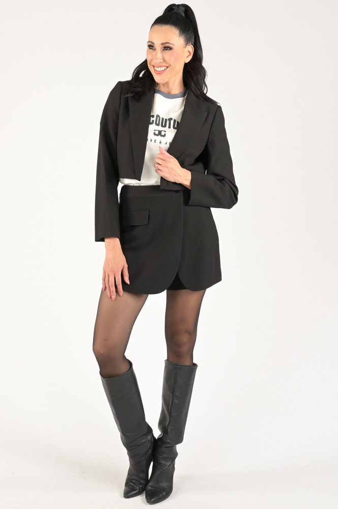 Co'couture vola crop blazer Blazer Zwart